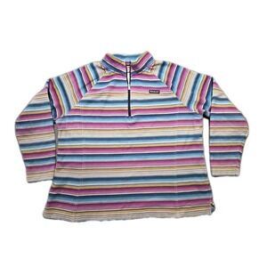 Ariat Real Women's Medium 1/4 Zip  Sweatshirt Pink Teal Pullover See Description